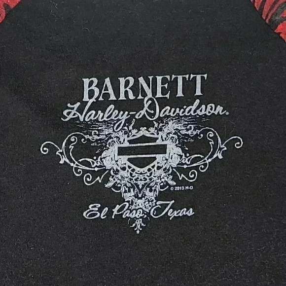 Harley-Davidson Women's Tee 3/4 Sleeves w/Burnout Logo Large Barnett El Paso, TX - Picture 11 of 16